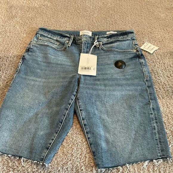 Frame L’Homme Cut Off Denim Blue Jean Shorts in Shoredale Men’s Size 32 - Picture 4 of 8